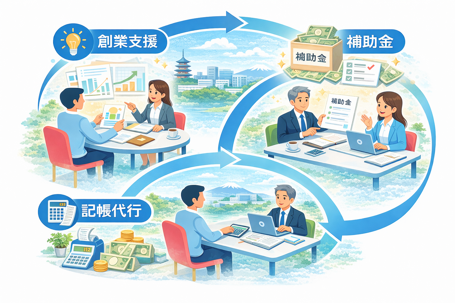 創業支援から補助金・記帳代行まで一貫サポート